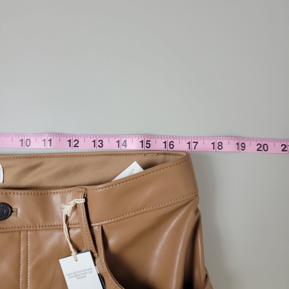 Abercrombie & Fitch Pant Curve Love 90s Straight Ultra High Rise Faux Leather 14 - Picture 7 of 12